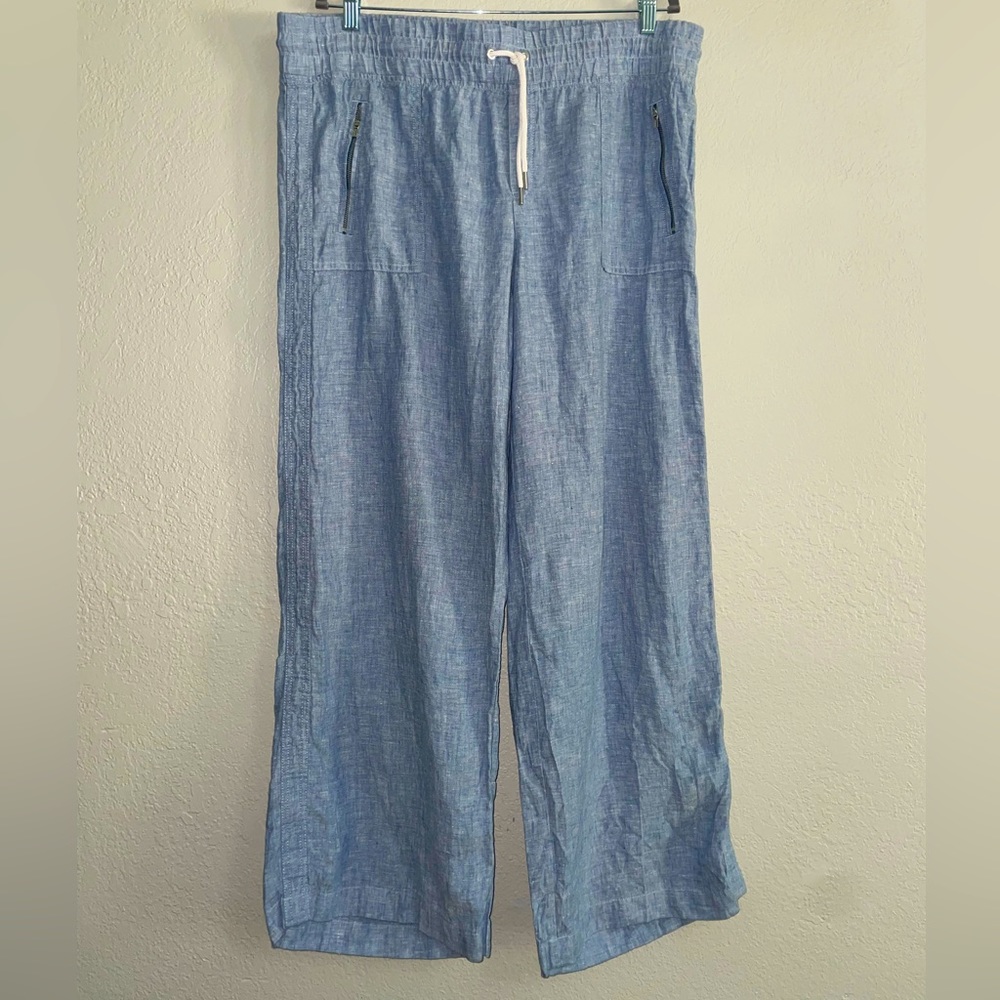 ATHLETA CABO LINEN WIDE LEG PANT Size 16